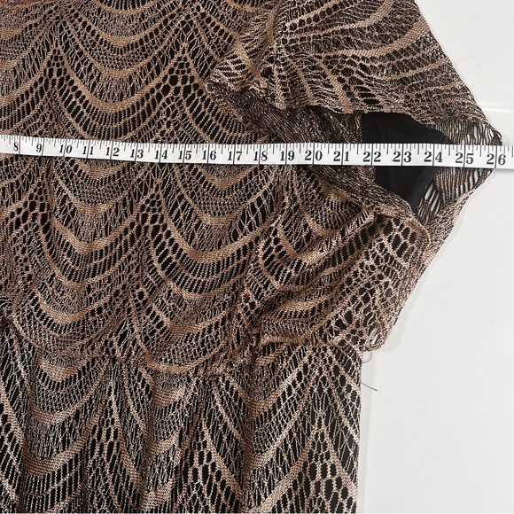 S.L. Fashions Women's Metallic Blouson Crochet Dress - Picture 7 of 9